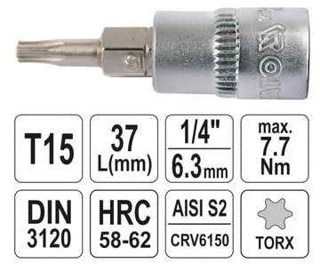 КЛЮЧ TORX 1/4