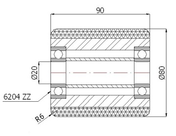 РОЛИК РОЛИК ДЛЯ ТЕЛЕЖКИ 80x90 мм