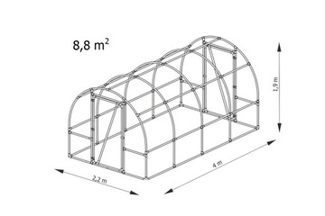 Садовая фольгированная туннельная теплица 4x2,2 Фольга 4-sez Производитель PL LEMAR