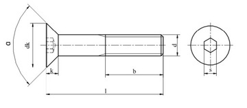 M6x25 Śruby imbusowe DIN 7991 PG A2 10szt.