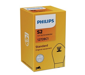 СТАНДАРТНАЯ МОТОЦИКЛНАЯ ЛАМПОЧКА PHILIPS S2 BA20d 12 В 35/35 Вт