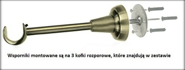 KARNISZ POJEDYNCZY METALOWY KARNISZE FI 19 300 CM