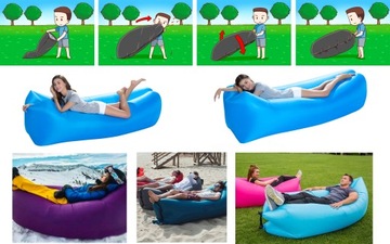 Nadmuchiwana Rozkładana Sofa Leżak Fotel Plażowy Materac na Plaże 9027 żółt
