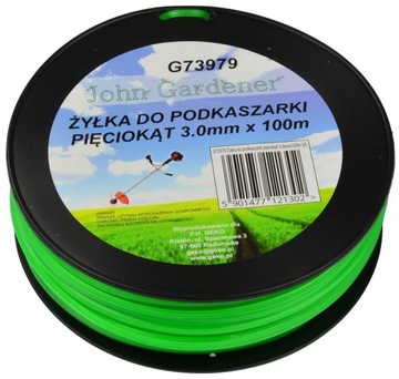 Żyłka tnąca kosy podkaszarki pięciokąt 3,0mm 100m