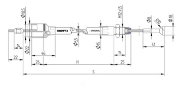 ОРИГИНАЛЬНЫЙ ТОРМОЗНОЙ ТРОС BOWden TABLE KNOTT 830/1020