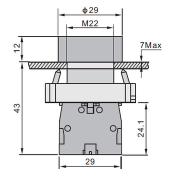 Кнопка управления BA45 RED (NO+NC; FI 22 мм)