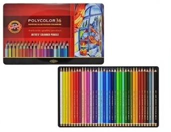 Мелки KOH-I-NOOR POLYCOLOR 36k 3825 металлическая упаковка