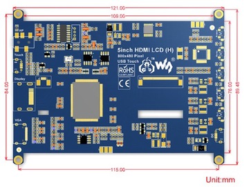 ЖК-экран 5 дюймов с HDMI (H) для Raspberry Pi, XBOX, PS4