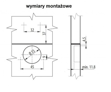 Мебельная петля STANDARD фи35мм для фасадов + ВИНТЫ