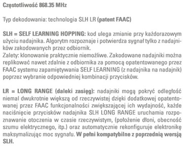 Пульт дистанционного управления FAAC XT2 868 МГц SLH LR, оригинальный