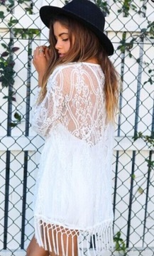 Пляжный чехол LACE SUMMER T1620 с бахромой ПАРЕО LACE SUMMER T1620