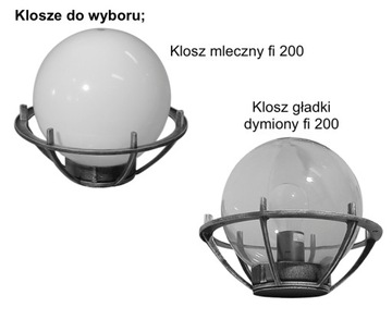 Lampa ogrodowa, parkowa wys. 39 cm, kula fi 20 lampa z aluminium