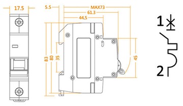 ПРЕДОХРАНИТЕЛЬ АВТОМАТИЧЕСКОГО ВЫКЛЮЧАТЕЛЯ ESKA B16 16A 1P PANTS