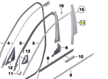 Защита дверь стойка b bmw 5 f10 f11 оригинал фото №1