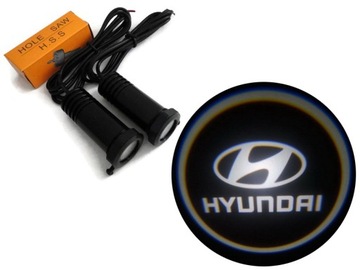 Welcoming light logo hyundai 2x7w black, фото
