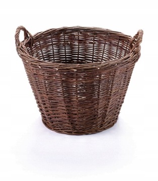 Wicker basket economic з ciemnej wikliny, фото