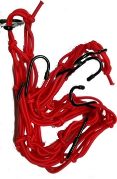 Grid luggage (spider) on bagaze red 6 hooks, фото
