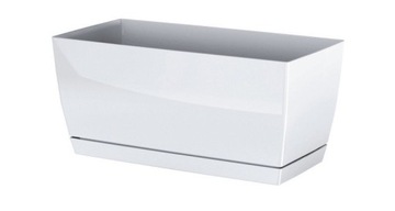 Flowerpot prosperplast 24 centimeters x 12 x 11 centimeters diameter 1 centimeters plastic white, фото