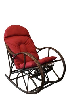 Seat wicker rocker arm 'lord' brown+ cushion, фото
