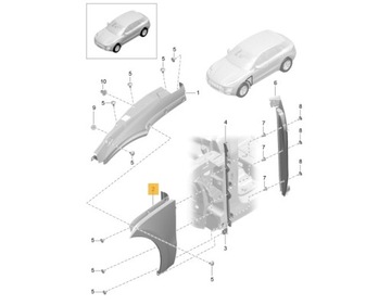 Original front wing cz. lower porsche macan, фото
