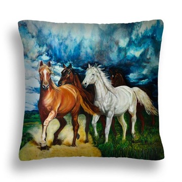 Cushion jasiek horses 04 galopem pillowcase+liner, фото
