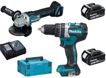 Отвертка makita dhp484+ болгарка dga506 2x5, 0, фото
