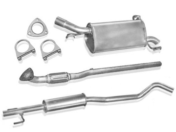 Opel corsa c/ 1. 2/ 1. 4/ два глушители+ патрубком+ прокладка+ хомуты, фото