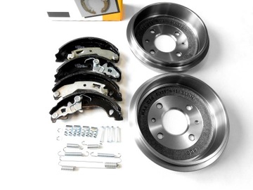 Тормозные колодки барабанные + барабаны+ комплект монтажный fiat panda 2 без abs 2003 - 2009, фото