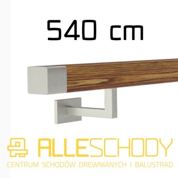 Handrail wall-mounted wooden 40x40 540cm oak color, фото
