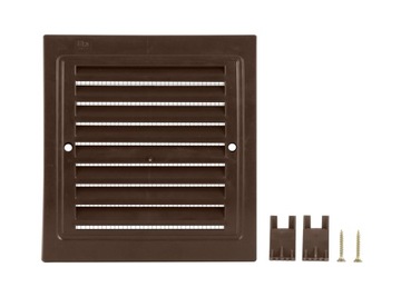 Lattice ventilation gridded 140x140 brown, фото