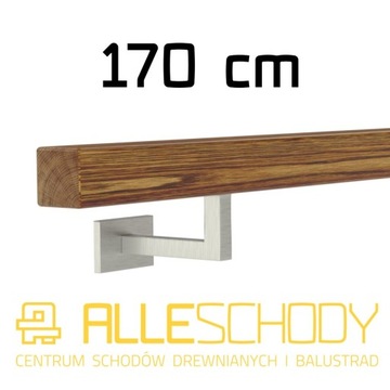 Handrail wall-mounted wooden 40x40 170cm oak color, фото