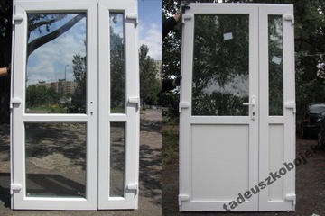 Door pvc white 140 x 210 double doors in stock, фото