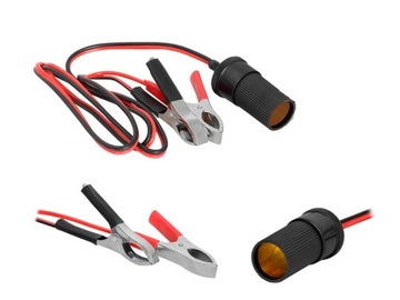 Гніздо прикурювача з krodylkami до акумулятора 12v/ 24v (1m/ 100cm), фото
