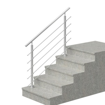 Balustrade stainless steel model atlanta, filling 5 x o12 mm, length 1 meter, фото