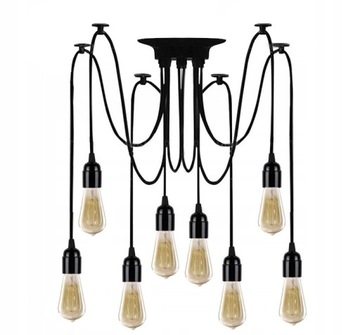 Ceiling light wall-mounted chandelier spider 8 e27 led backlight, фото