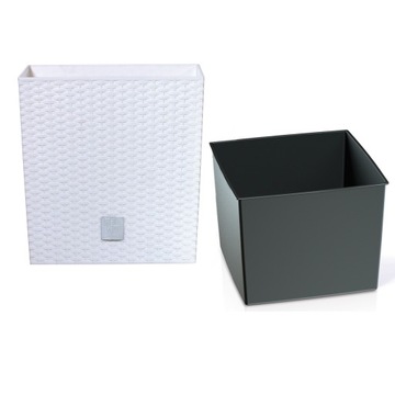 Flowerpot with cartridge 32 x 32cm flowerpot rattan, фото