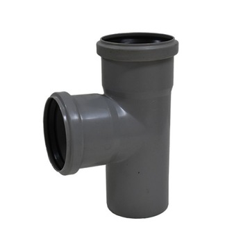Tee front right pvc sewer 110/ 90 87 gray, фото