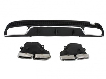 Diffuser bumper mercedes w205 look amg tips, buy