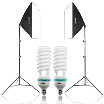 2x фотографический светильник 2X софтбокс 40x60 см штатив
