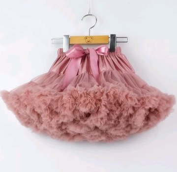 Тюлевая юбка-пачка 80 pettiskirt пышная грязно-розовая с оборками