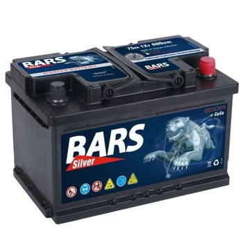 Акумулятор Bars Silver 12V 75ah 680A (EN) P+