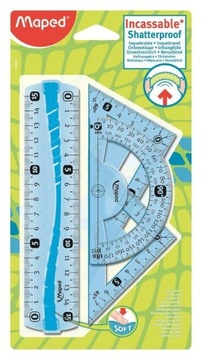 ZESTAW MAPED FLEX MINI LINIJKA 2 EKIERKI KĄTOMIERZ