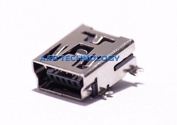 5-контактный разъем Mini USB B, установка SMD-печати