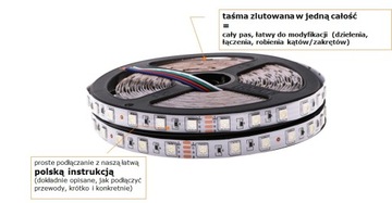 ZESTAW Led 12m 720 diod SMD 5050 Taśma RGB PILOT