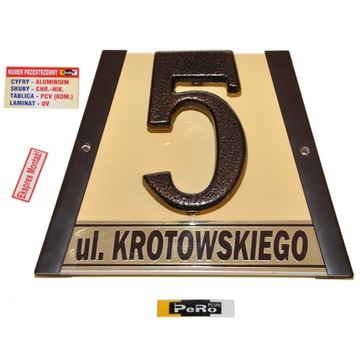 Numer na Dom 3D Tablica Tabliczka adresowa 2 CYFRY
