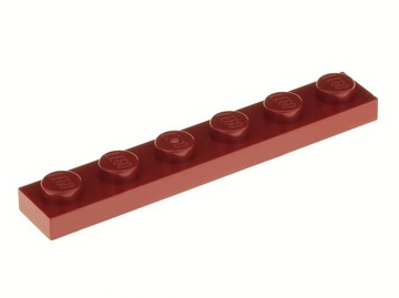 LEGO Płytka zwykła 1x6 3666 czerwona ciemna 2 szt