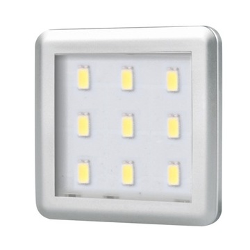 SQUARE kwadratowa płaska oprawa podszafkowa LED 2,5W Aluminium Biała Ciepła