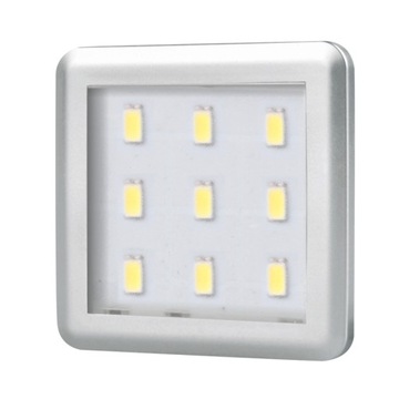 SQUARE kwadratowa płaska oprawa podszafkowa LED 2,5W Aluminium Biała Ciepła