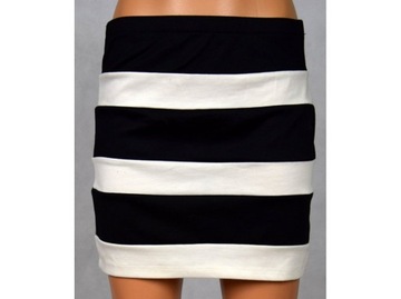 TWENTY ONE MINI SPÓDNICA W PASKI CZARNO-BIAŁA M/L
