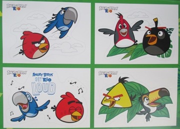 Zestaw naklejek naklejki ANGRY BIRDS RIO A3